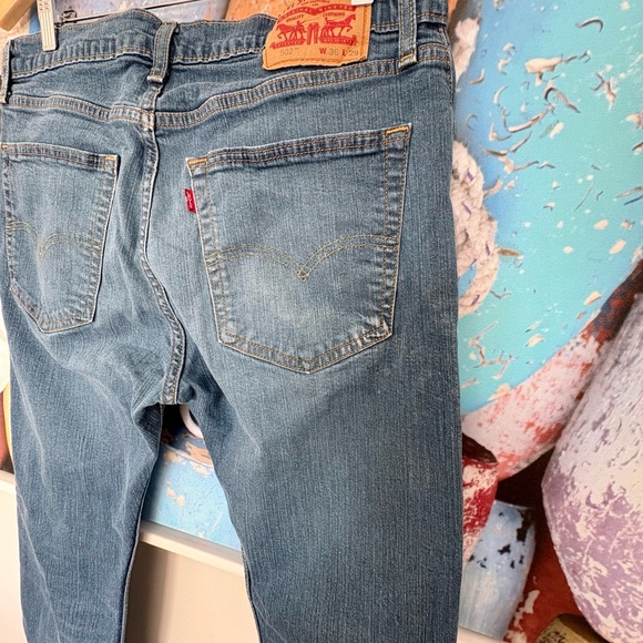 Levi's 502 Tapered Leg Medium Blue Mens Jeans 36/29 - Picture 12 of 13